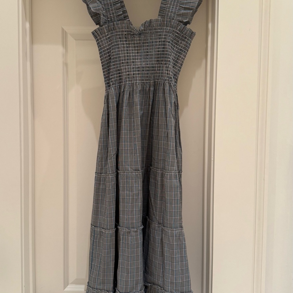 Hill House Ellie Maxi Nap Dress in Grey Check